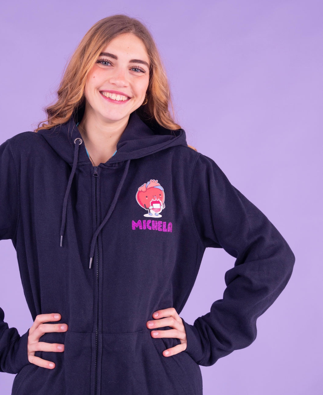 Felpa M MICHELA ( Felpata  blu notte )