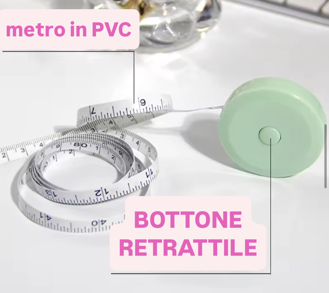 Metro A Nastro Retrattile A Forma Di Cuore 150 Cm: Per Sartoria, Artigianato E Misure Fitness