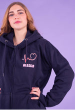 Carica l&#39;immagine nel visualizzatore di Gallery, Felpa L  ALESSIA ( Felpata  blu notte )
