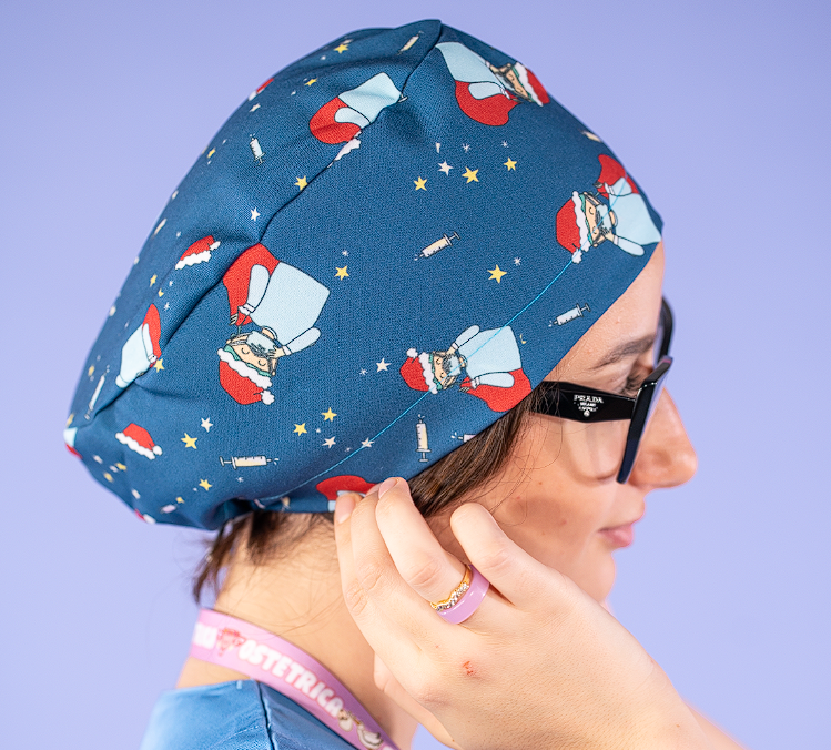 Nurse babbo natale blu