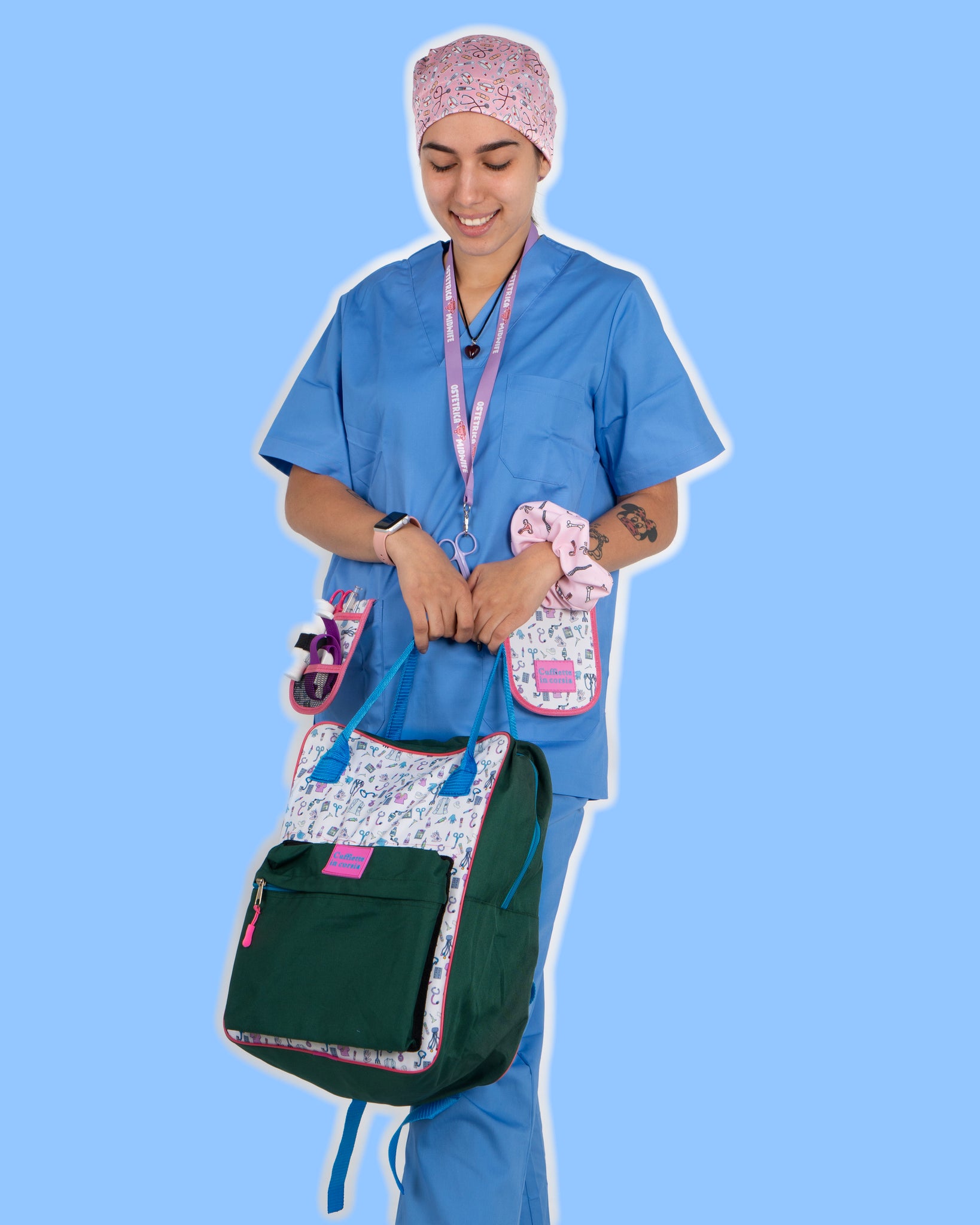 Portabadge infermiera rosa – Cuffiette in Corsia