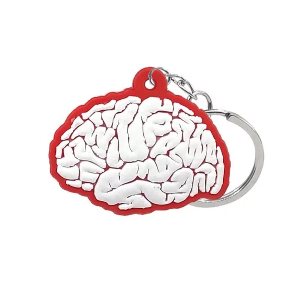 Portachiavi Cervello Anatomico 3D Rosa - Ciondolo Per Borsa E Zaino, Regalo Originale E Divertente - 2